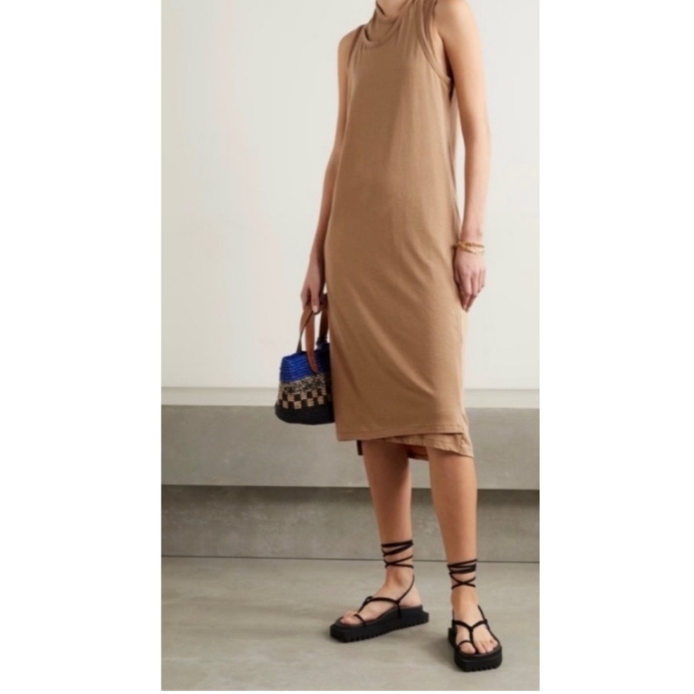 NWT The Frankie Shop Double Asymmetric Layer Tank Dress in Honey